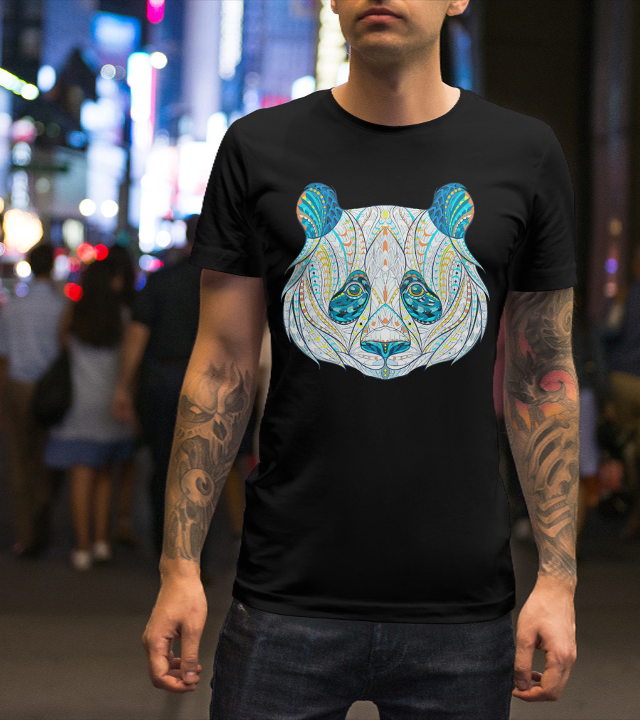 Maverick Infanta Colorful Patterned Panda Bea T-Shirt