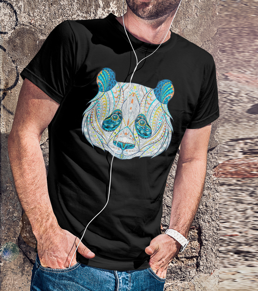Maverick Infanta Colorful Patterned Panda Bea T-Shirt
