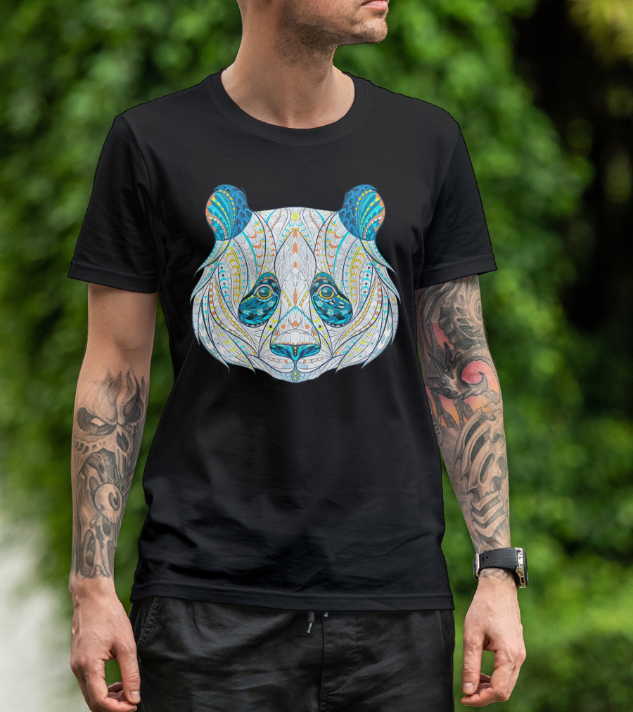 Maverick Infanta Colorful Patterned Panda Bea T-Shirt