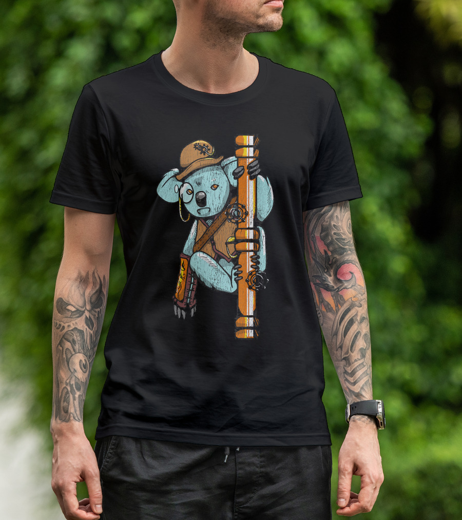 Koala Bear Steampunk Adventure With Gears And Goggles T-Shirt