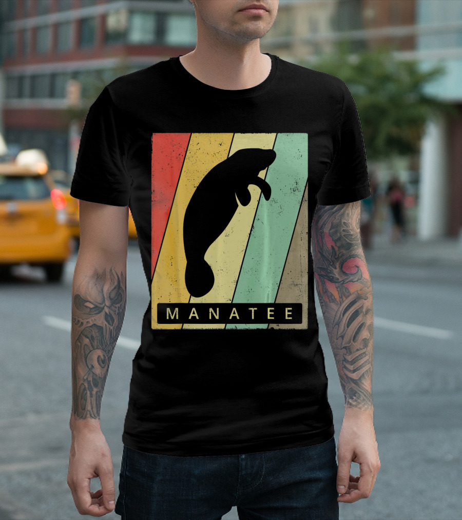 Manatee Lover Vintage Retro Manatee Anima T-Shirt