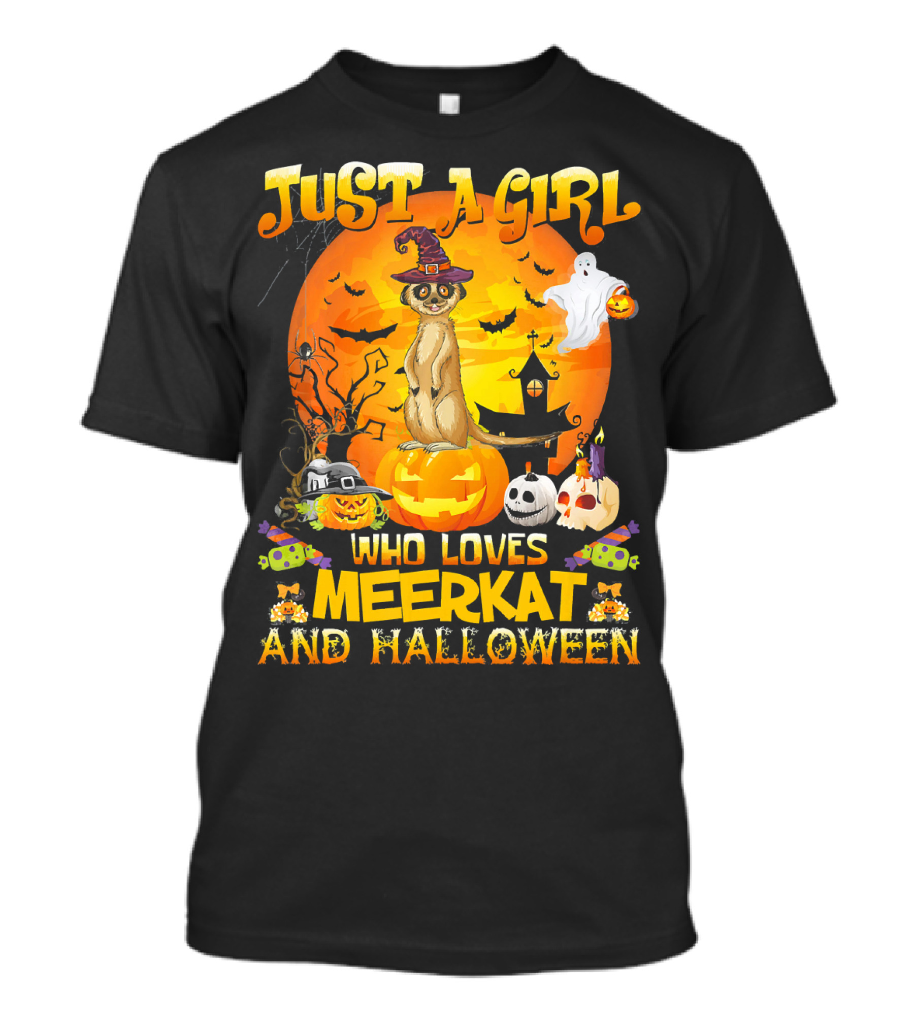 Just A Girl Who Loves Meerkat And Halloween T-Shirt