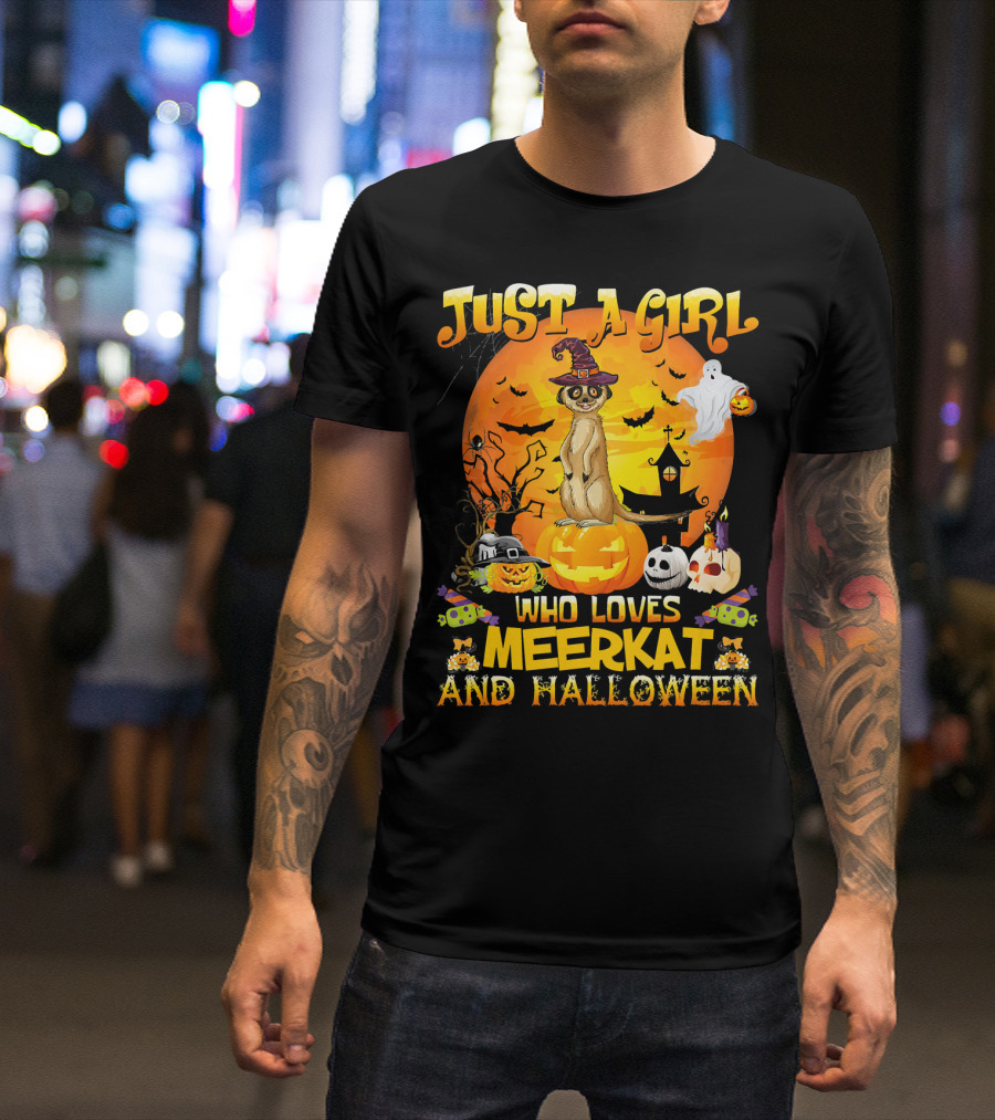 Just A Girl Who Loves Meerkat And Halloween T-Shirt