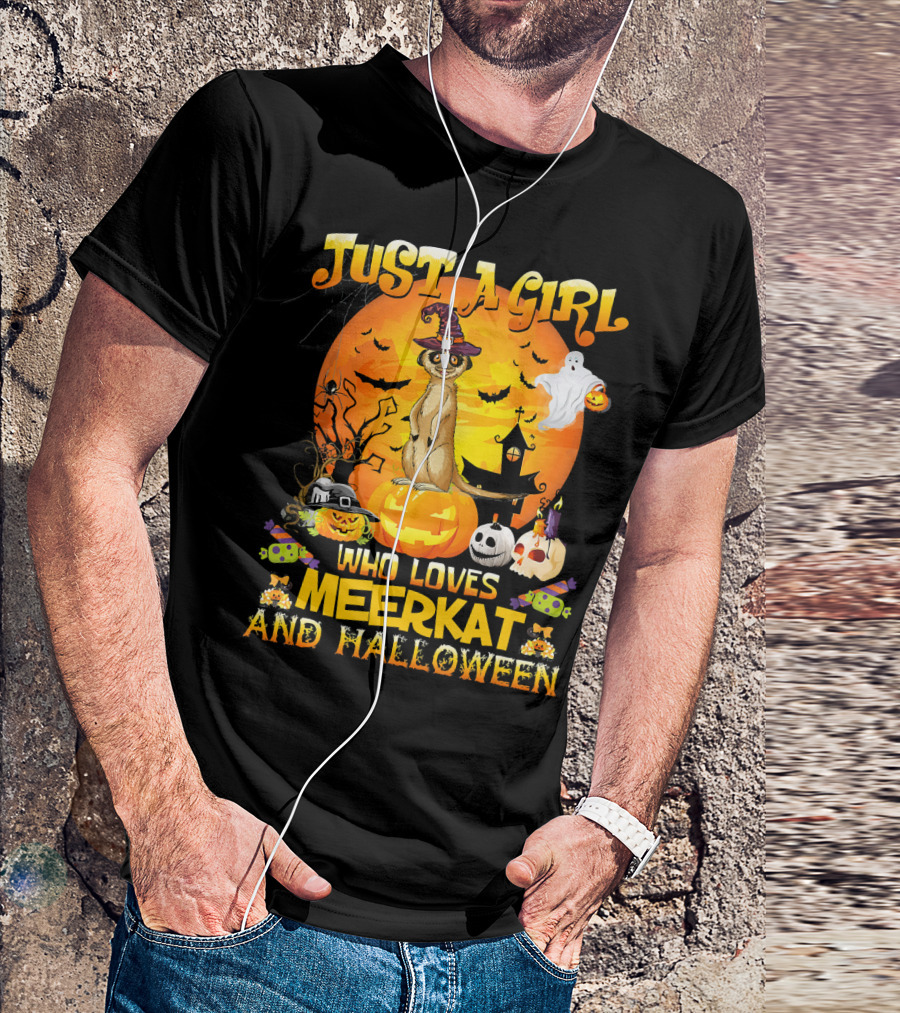 Just A Girl Who Loves Meerkat And Halloween T-Shirt