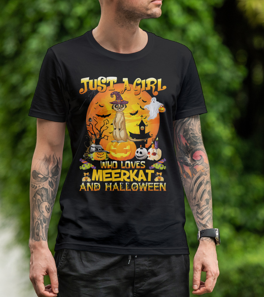 Just A Girl Who Loves Meerkat And Halloween T-Shirt