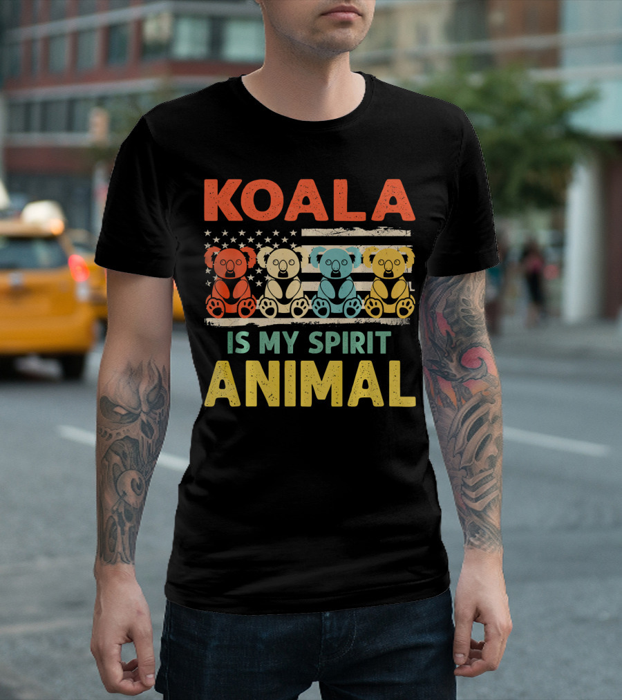 KOALA IS MY SPIRIT ANIMAL USA FLAG PATRIOTIC T-Shirt