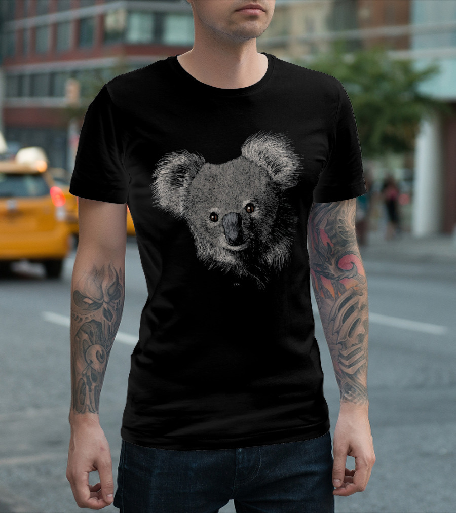 Koala Lover Animal Nature Koala Bea Realistic Koala Head T-Shirt