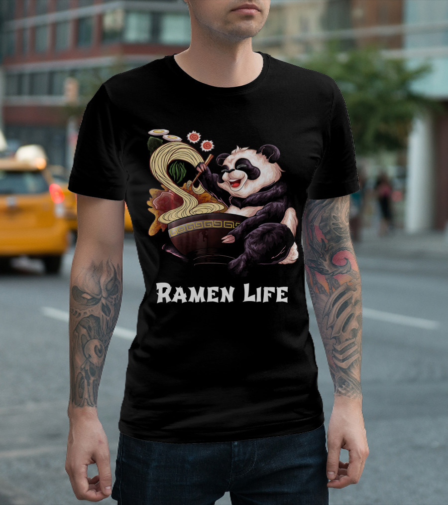 Ramen Life Kawaii Panda Funny Japanese Asia T-Shirt