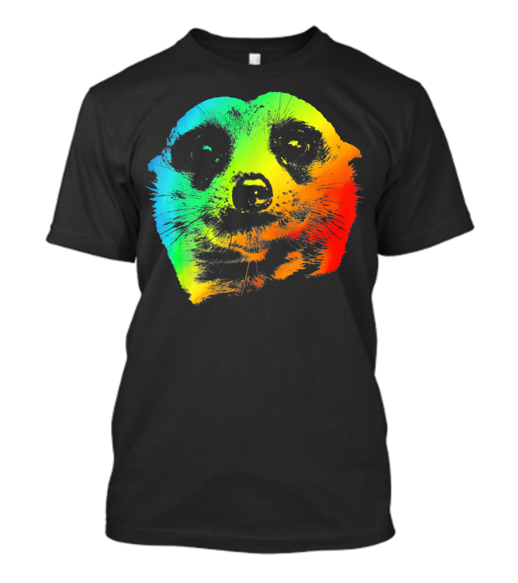 MEERKAT Vibrant Colorful Rainbow Head T-Shirt