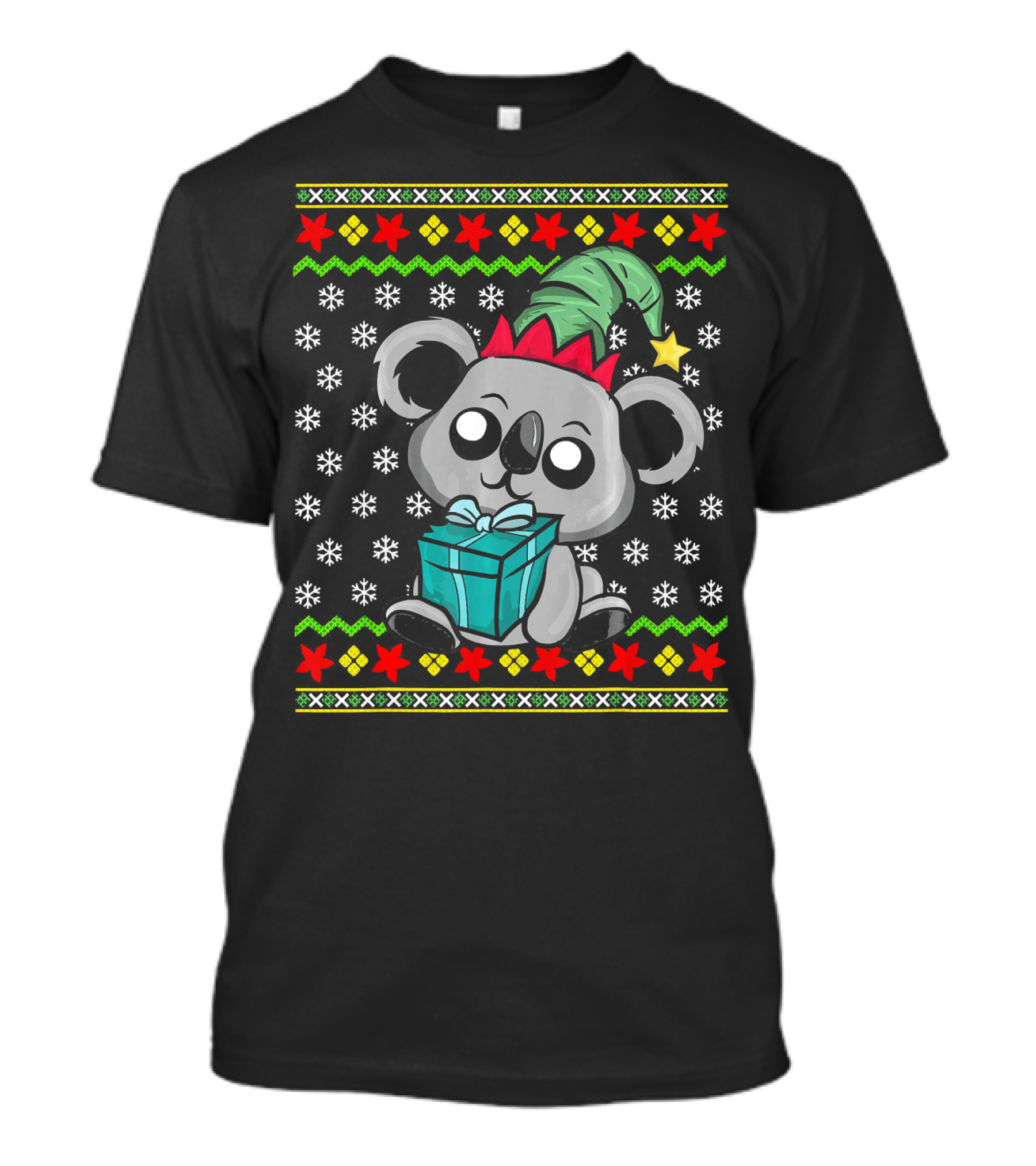 Koala Bear With Gift Ugly Christmas Sweater Australia T-Shirt