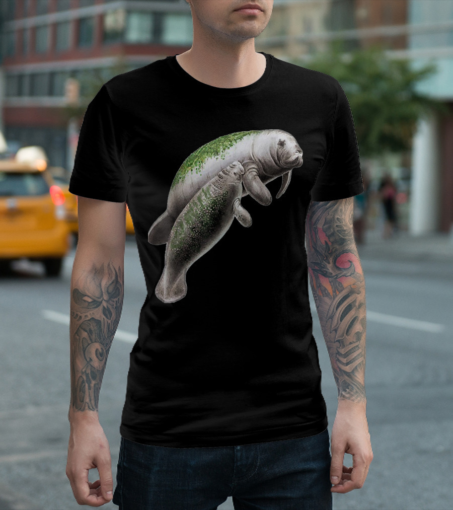 Manatee Delight Marine Duo With Mossy Back T-Shirt