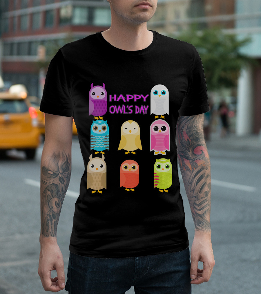 Happy Owl's Day Kids Owl Whisperer Cute Owls Snow T-Shirt