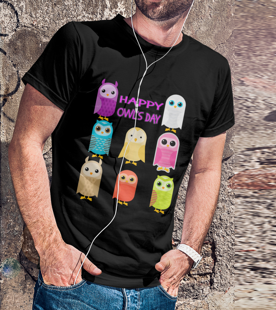 Happy Owl's Day Kids Owl Whisperer Cute Owls Snow T-Shirt