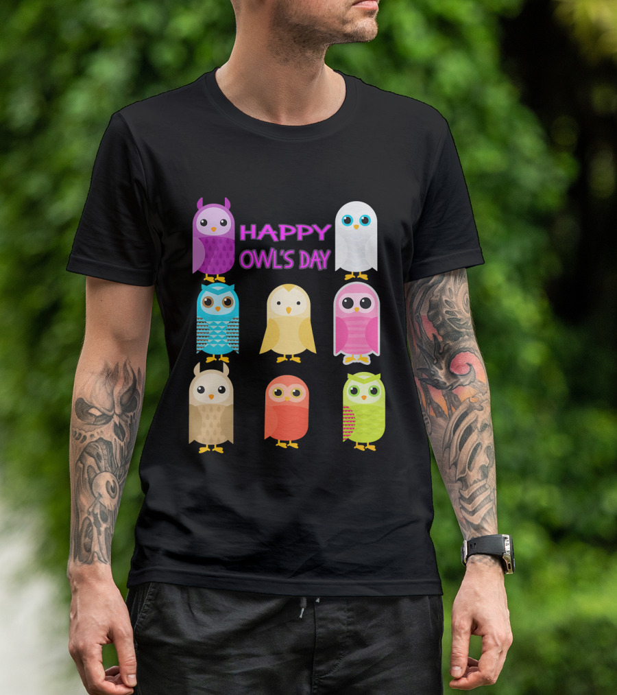 Happy Owl's Day Kids Owl Whisperer Cute Owls Snow T-Shirt