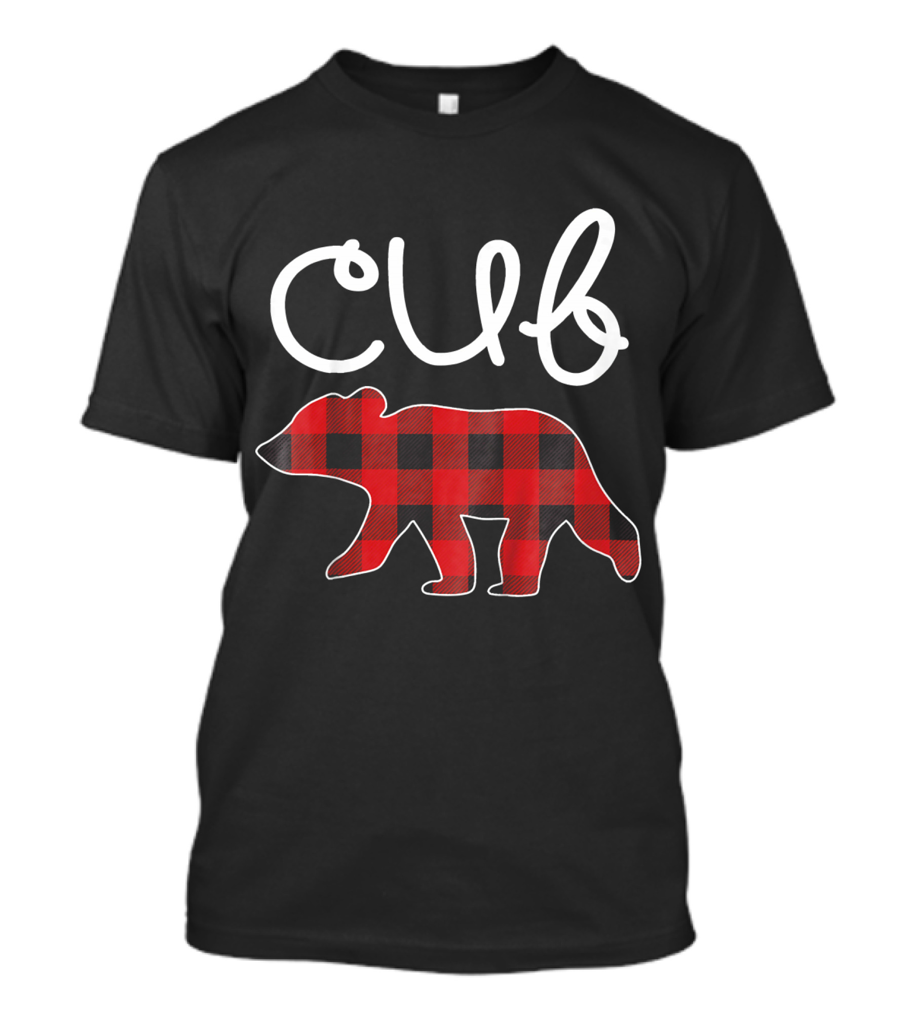 Cub Plaid Bear Matching Kids T-Shirt