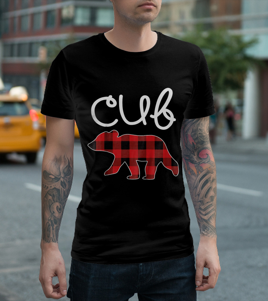 Cub Plaid Bear Matching Kids T-Shirt