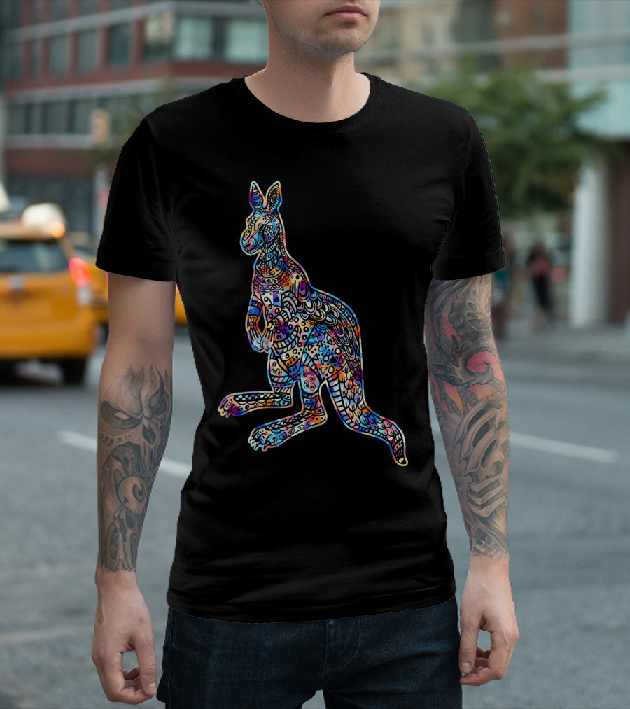 Kangaroo Vibrant Geometric T-Shirt