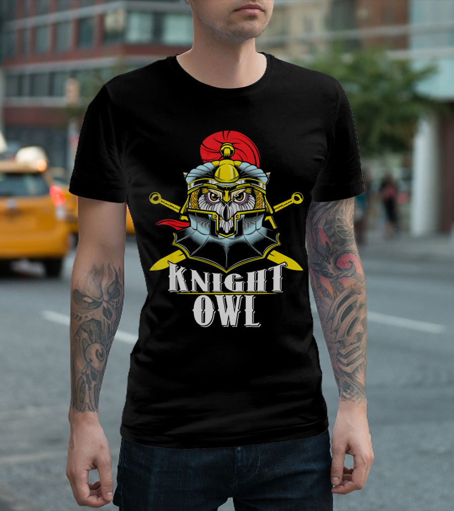 Knight Owl Insomniac Medieval Night Owls T-Shirt