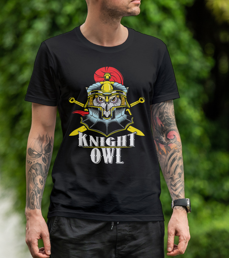 Knight Owl Insomniac Medieval Night Owls T-Shirt