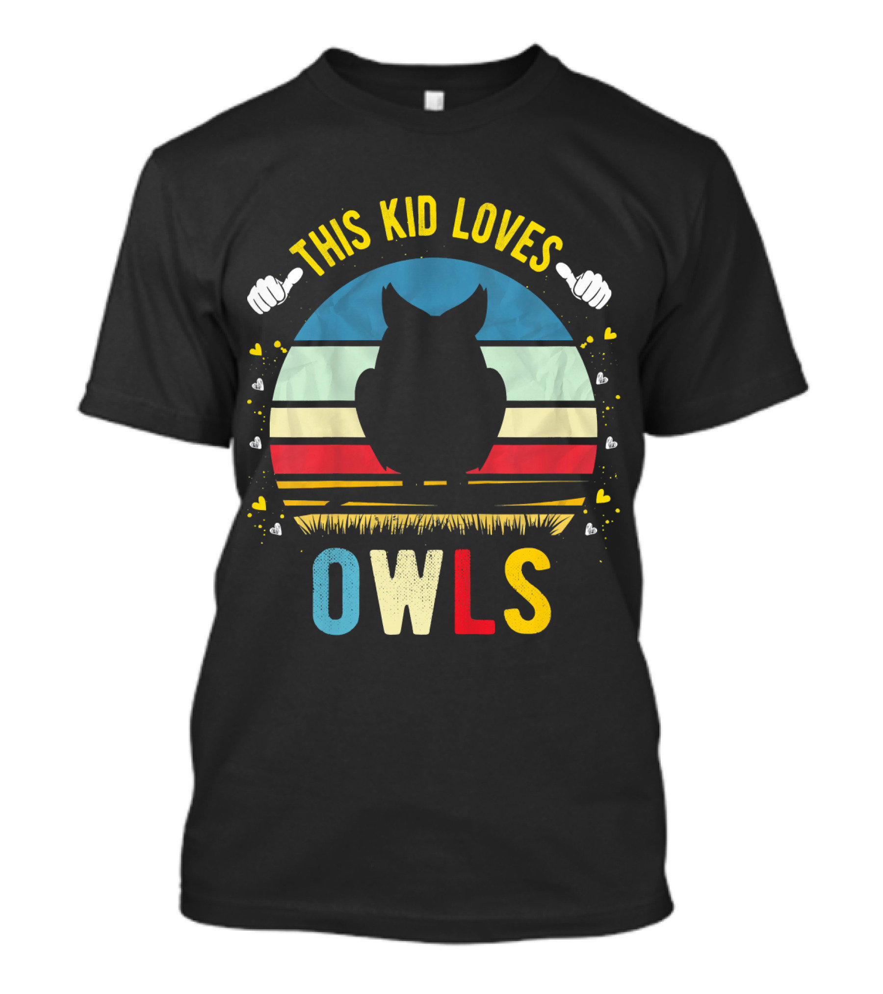 This Kid Loves Owls Retro Silhouette Boys And Girls T-Shirt