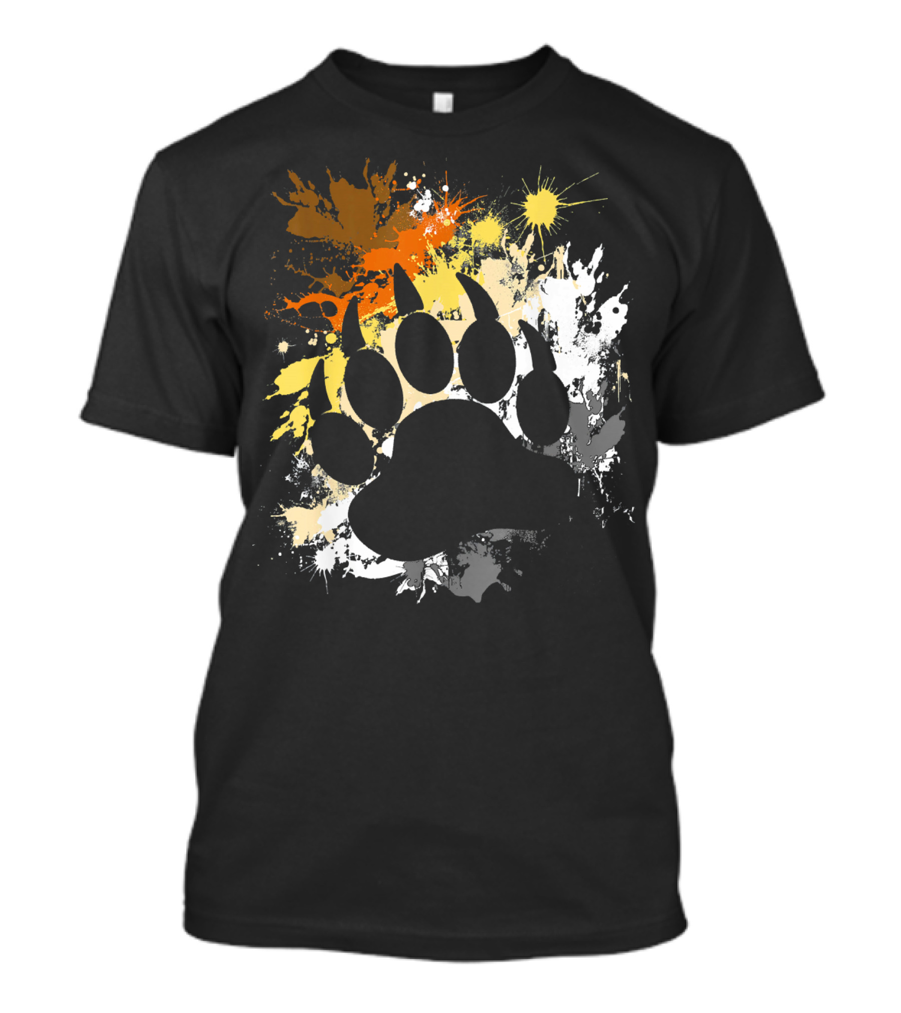Bear Paw Print Spray Paint Splash Mens Gay Bear Pride T-Shirt