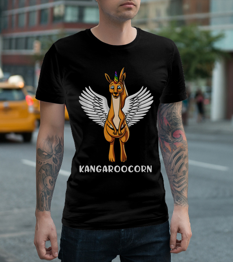 Kangaroocorn Funny Kangaroo Unicorn Wings Anim T-Shirt