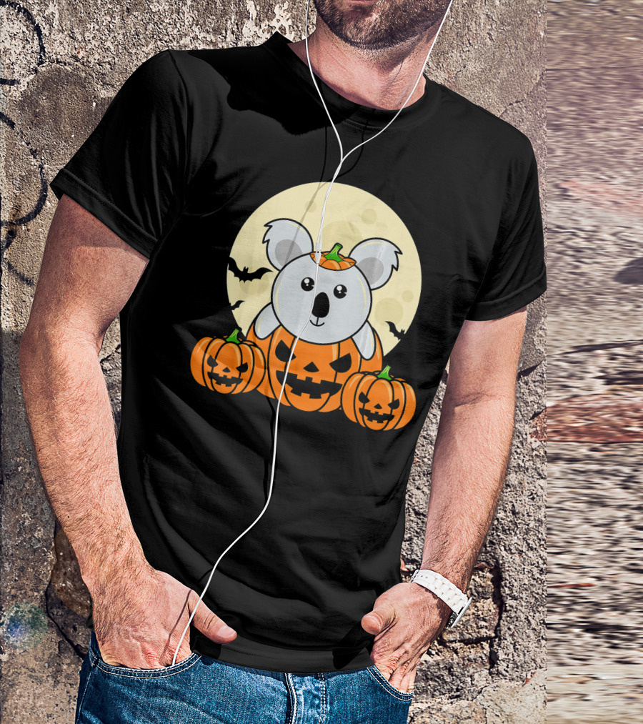 Koala Pumpkin Moon Bats Halloween Costume Cute Eas T-Shirt