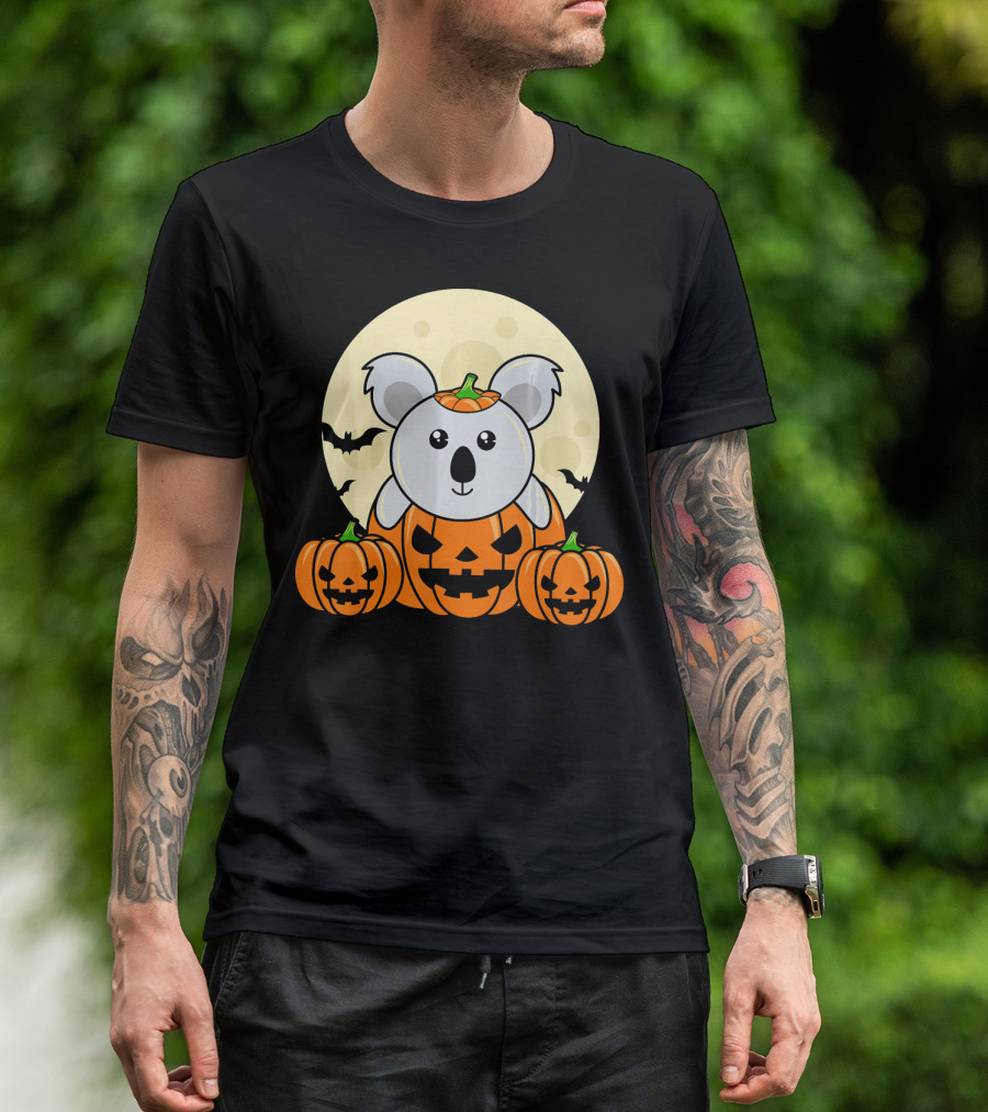 Koala Pumpkin Moon Bats Halloween Costume Cute Eas T-Shirt