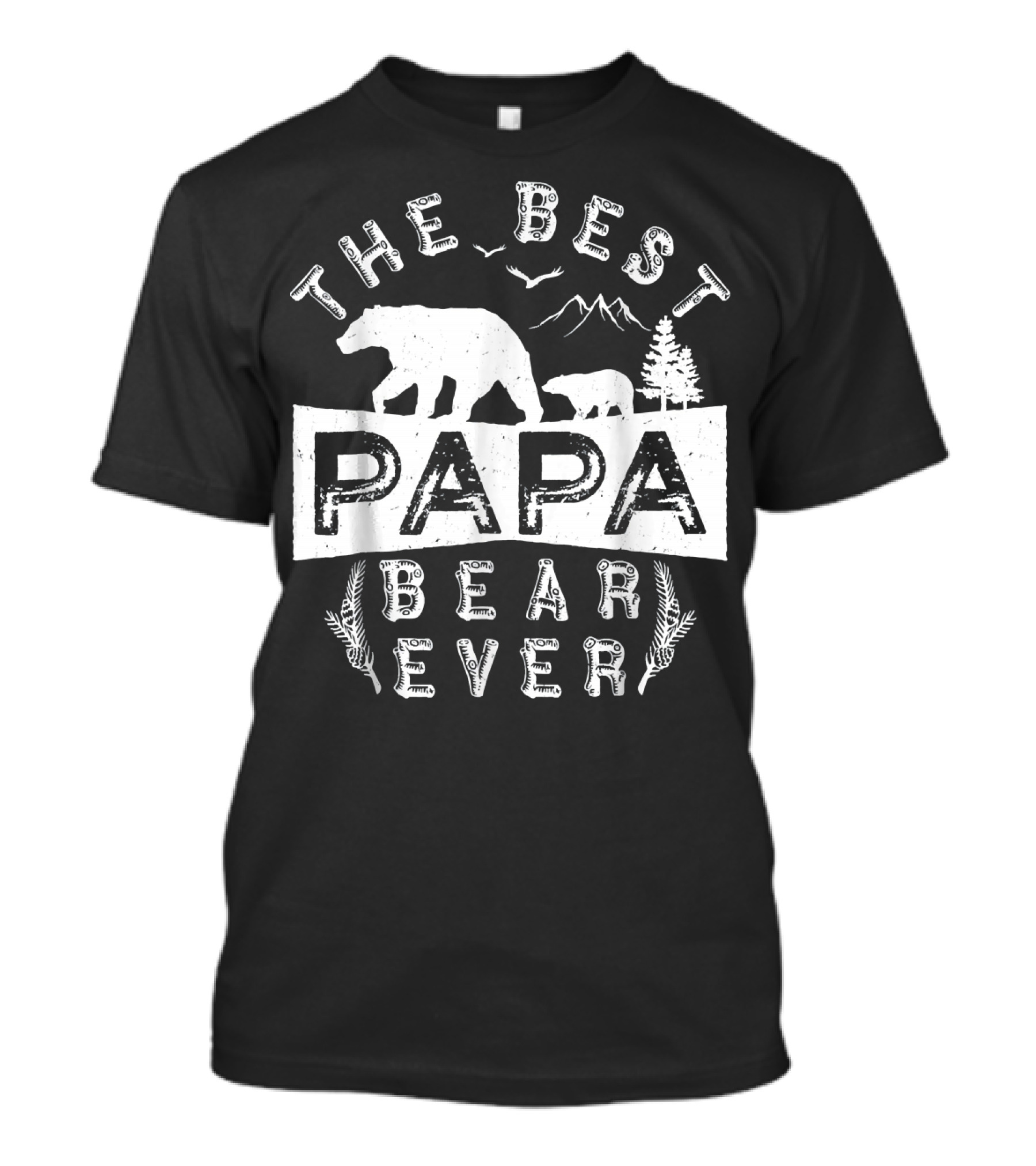 The Best Papa Bear Ever With Mountain And Wildlife T-Shirt
