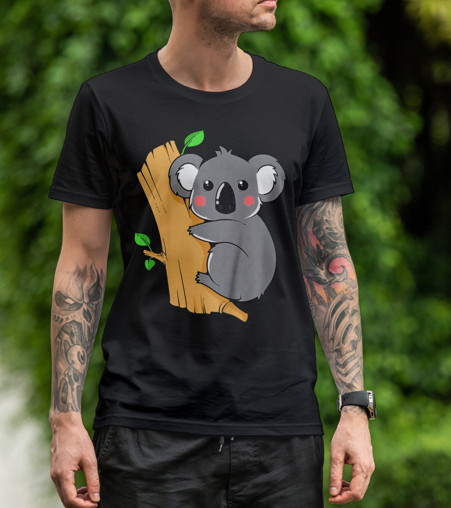 Kids Cute Koala Bear Climbing Tree For Children T-Shirt