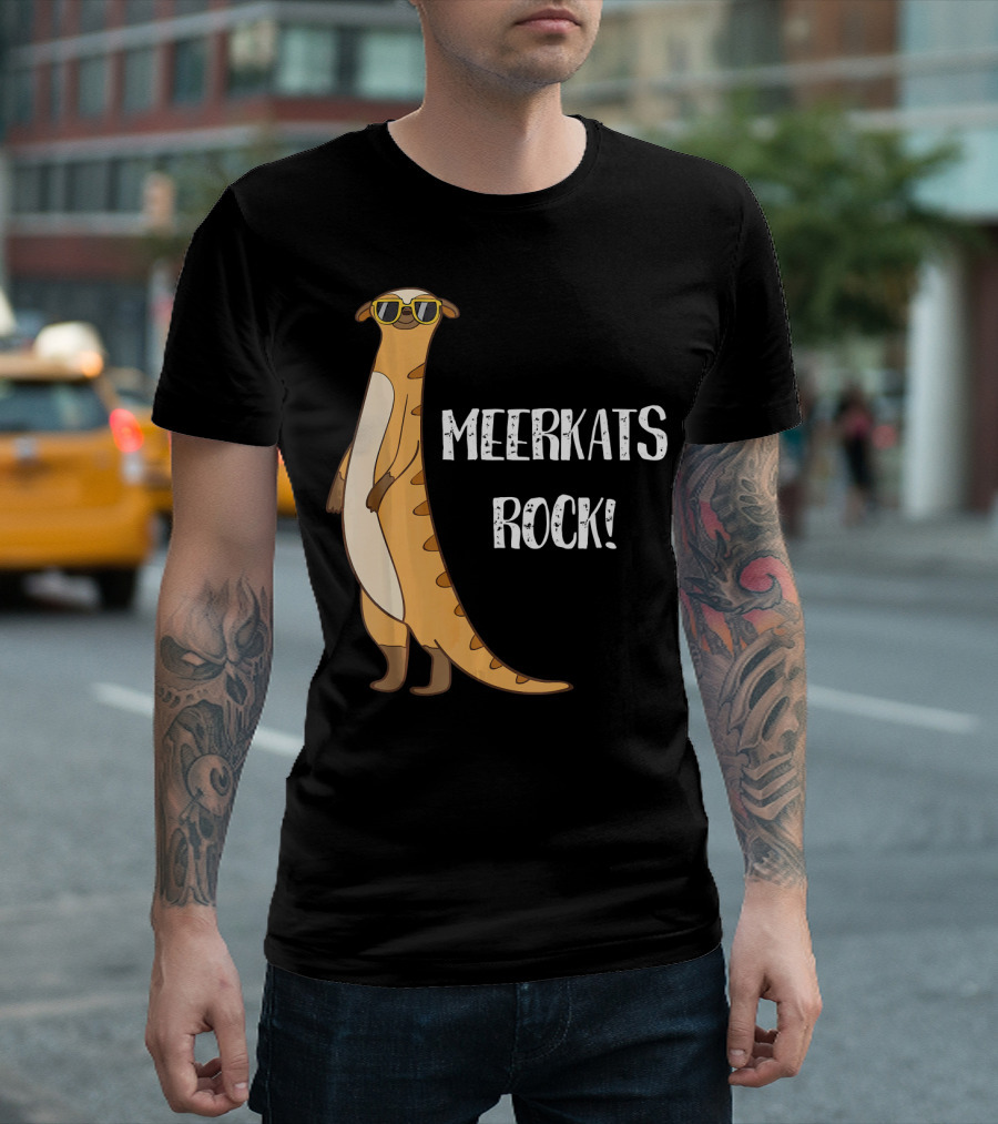 Meerkats Rock Funny Cute Meerkat With Sunglasses T-Shirt