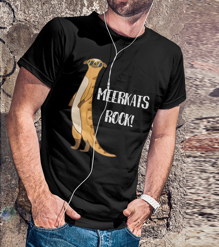 Meerkats Rock Funny Cute Meerkat With Sunglasses T-Shirt