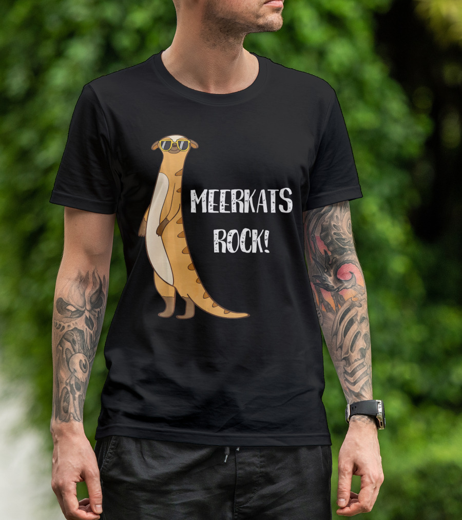 Meerkats Rock Funny Cute Meerkat With Sunglasses T-Shirt