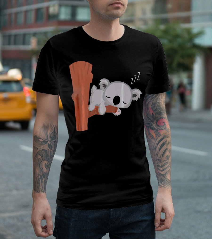 Koala Sleep For Koal Adorable Sleeping Koala on Tree Branch T-Shirt