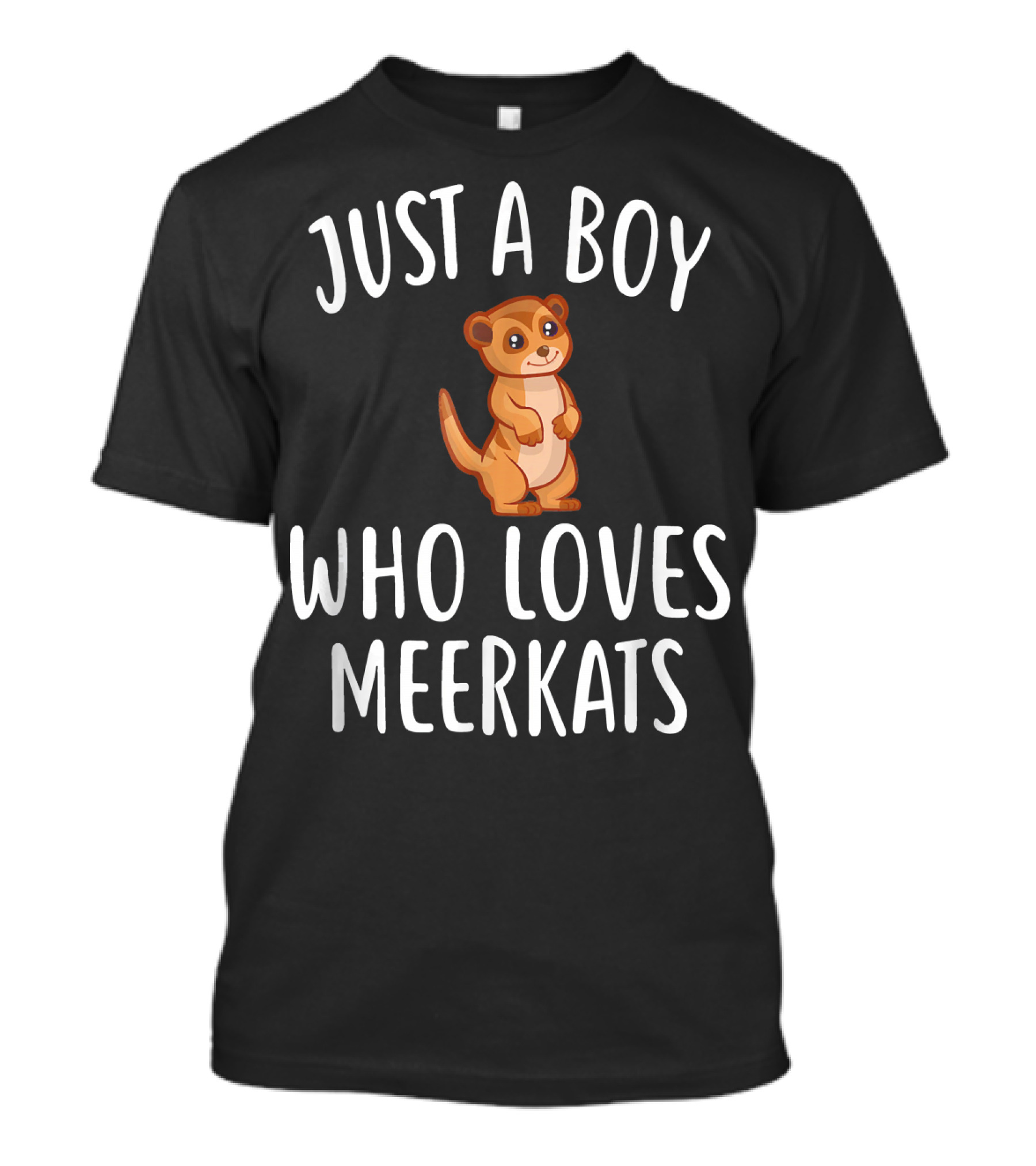 Just A Boy Who Loves Meerkats Cute Cartoon Wildlife Fan T-Shirt