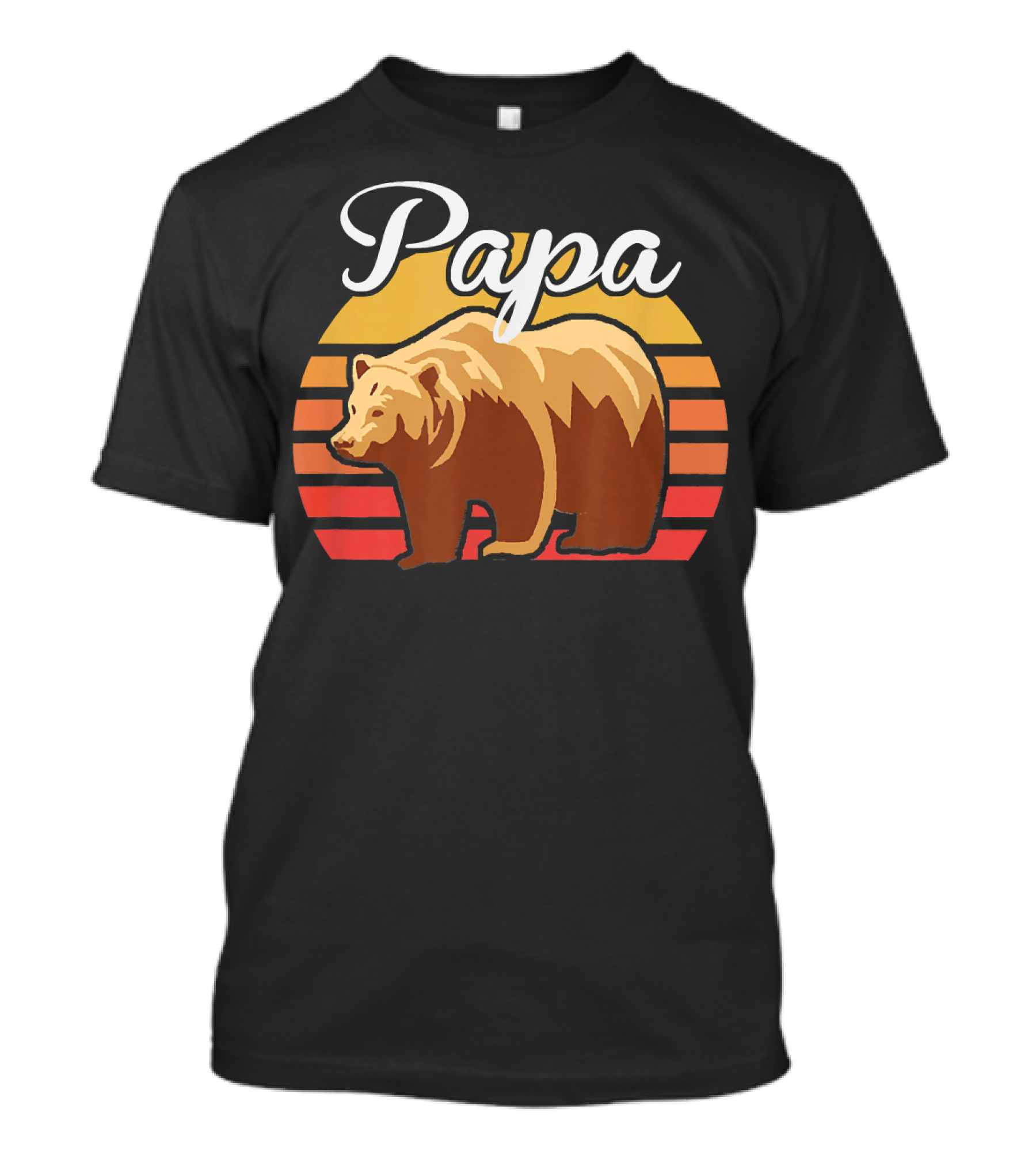 Papa Bear Vintage Sun Mens Fath T-Shirt