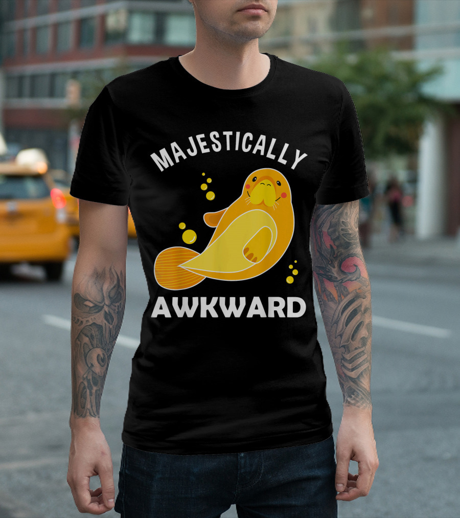 Majestically Awkward Manatee Funny Anima Bubbles T-Shirt