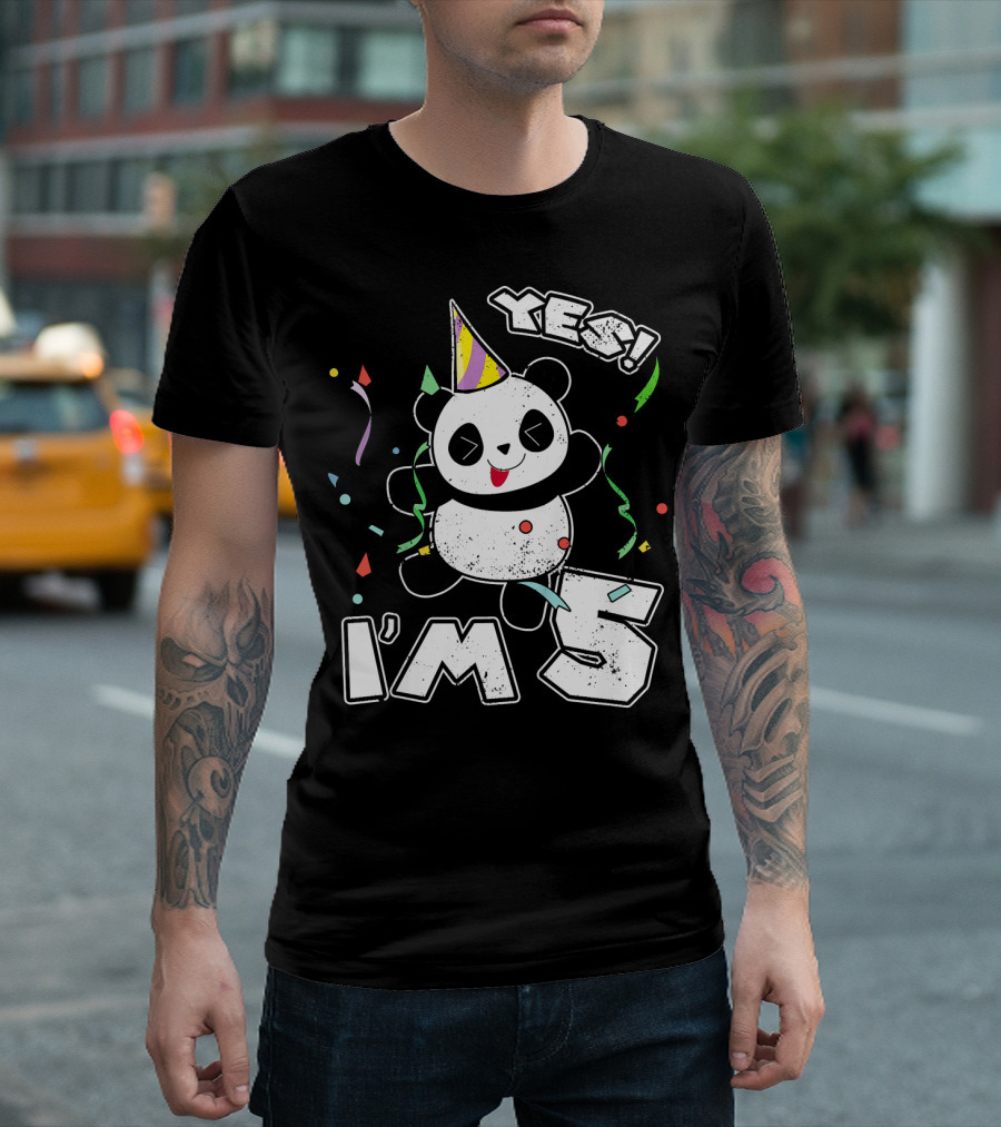 Yes I'm 5 Panda Party T-Shirt