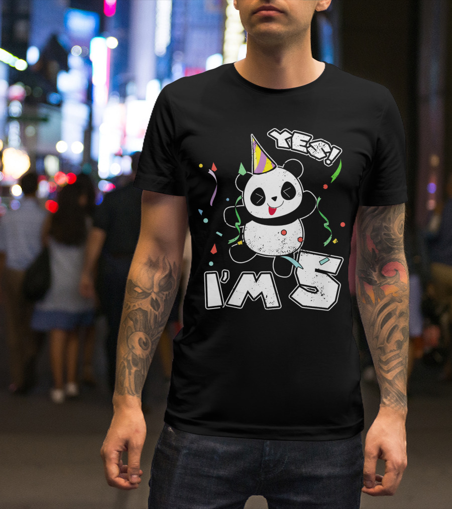 Yes I'm 5 Panda Party T-Shirt
