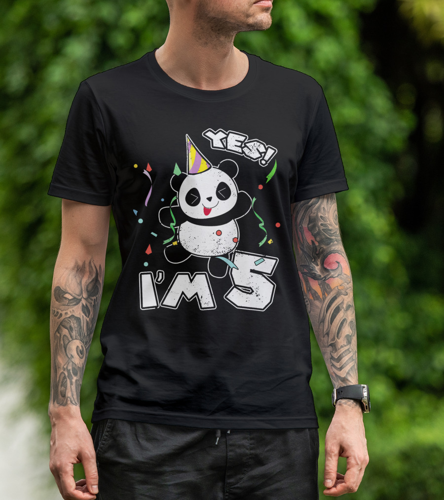 Yes I'm 5 Panda Party T-Shirt