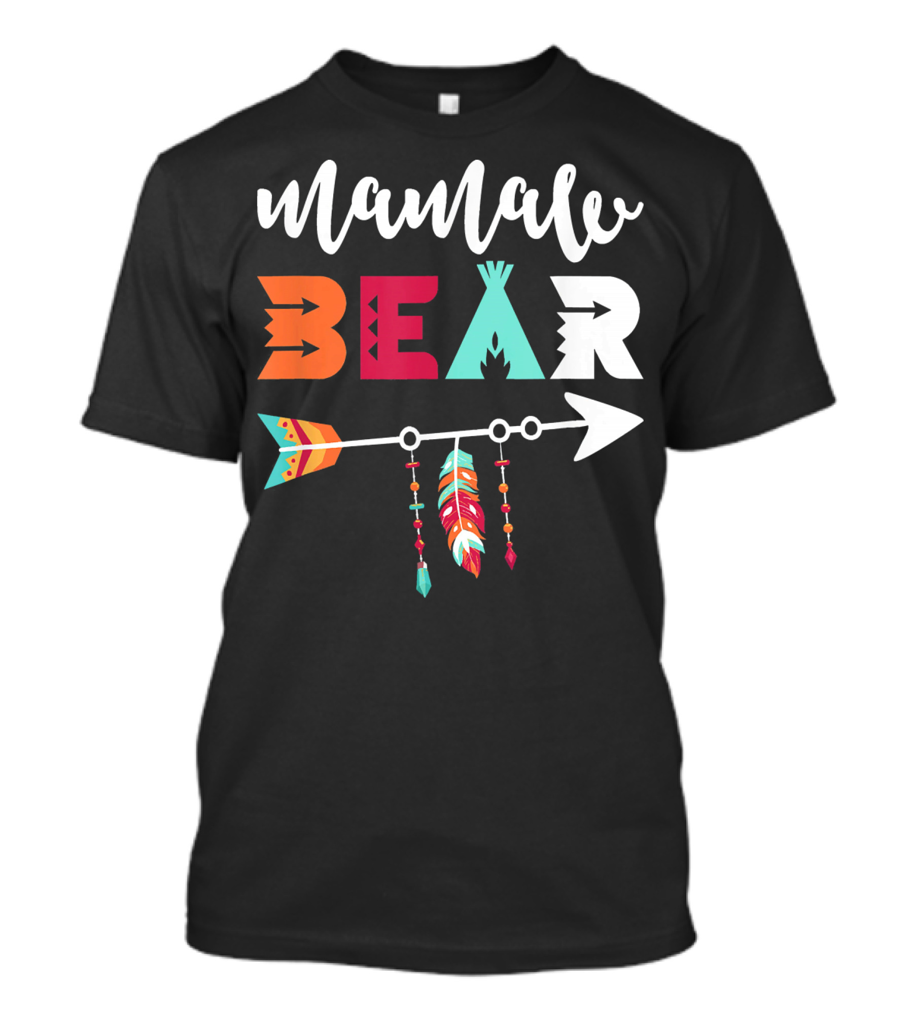 Mamaw Bear With Colorful Arrow And Feathers T-Shirt