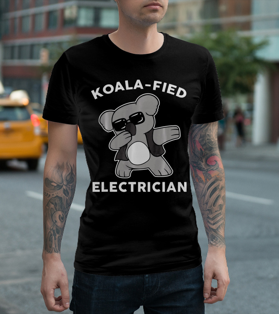 Koala-Fied Electrician Dabbing Koala Birthday T-Shirt