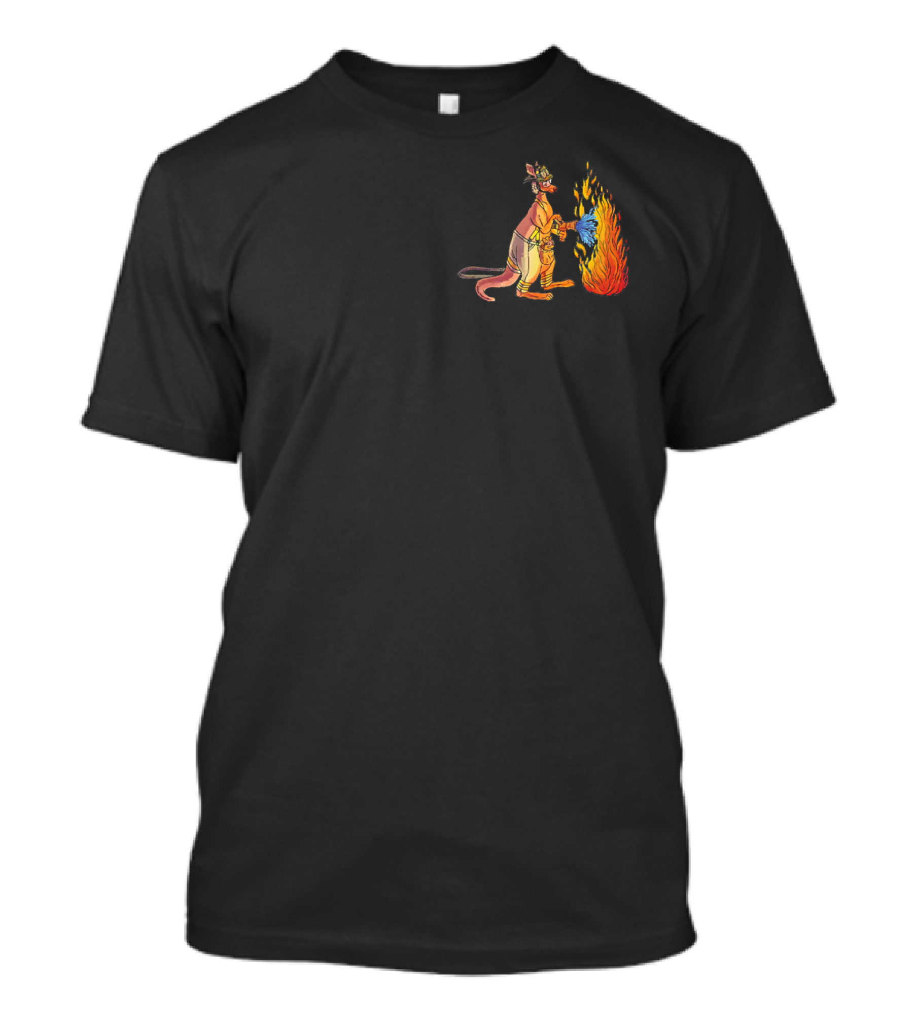 Kangaroo Firefighter Battling Flames With Courage And Determination T-Shirt
