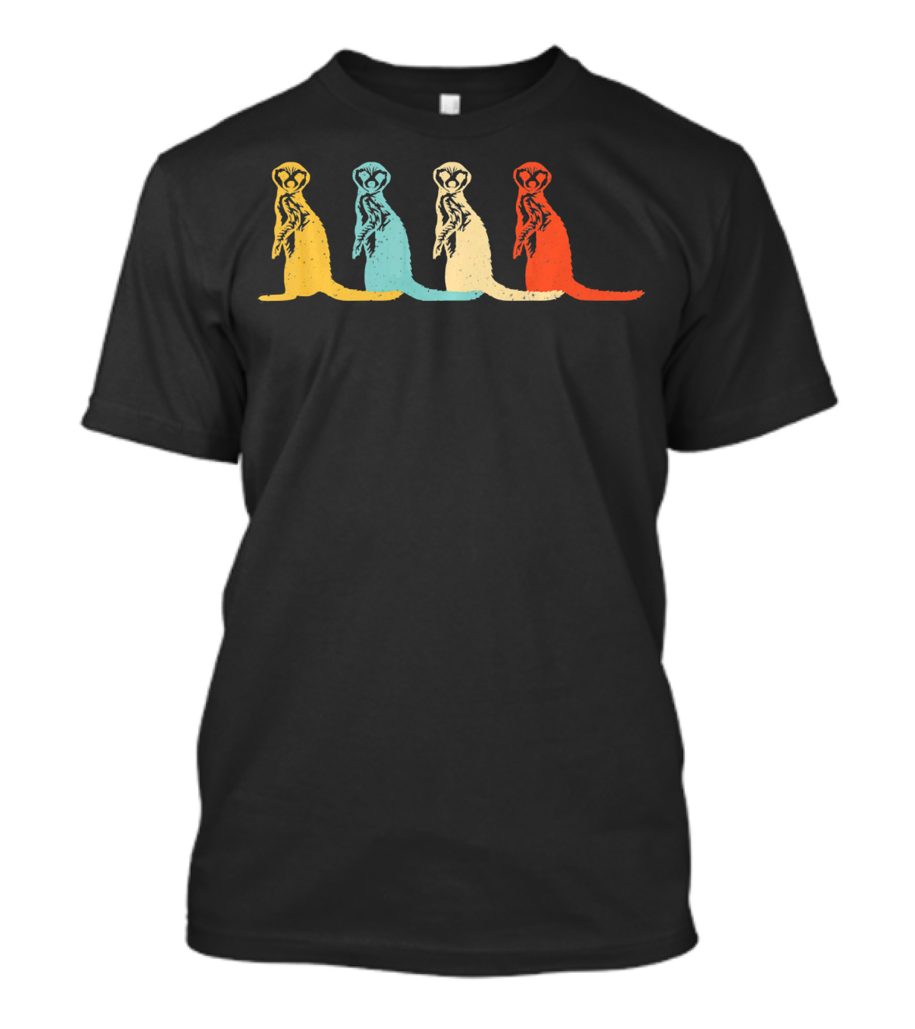 Vintage Retro Meerkat Silhouette Animal Love T-Shirt