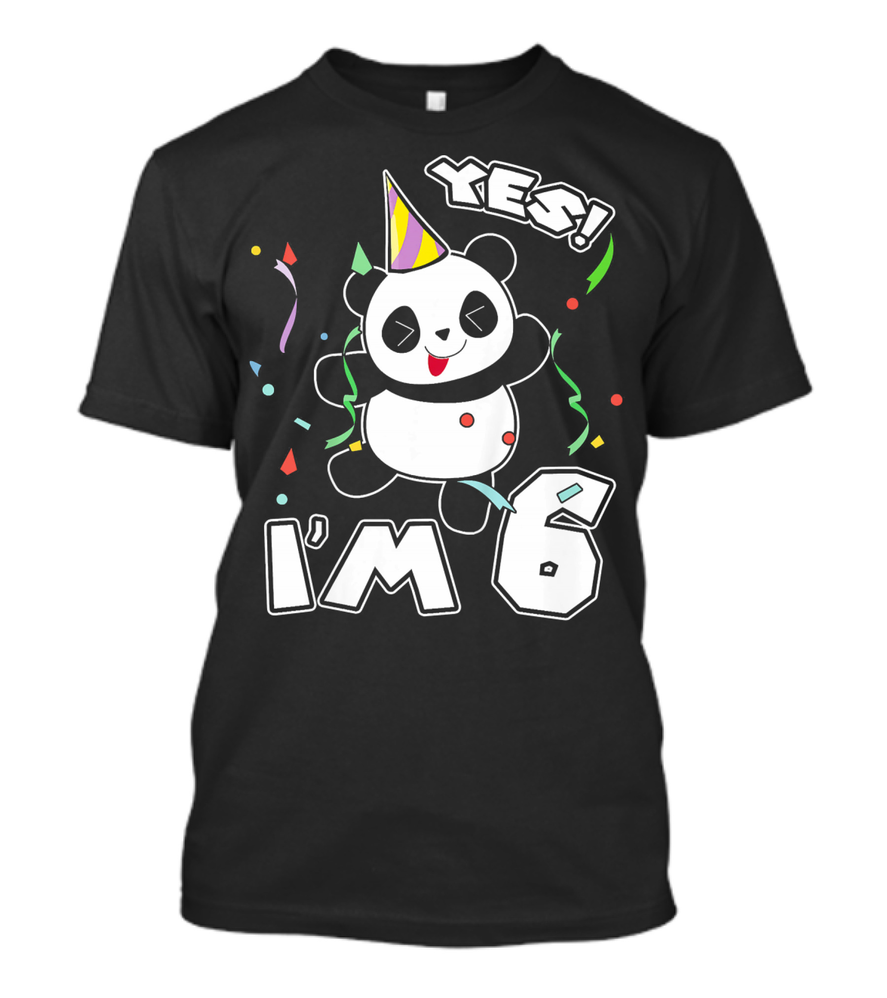 Yes I'm 6 Panda Birthday Party T-Shirt
