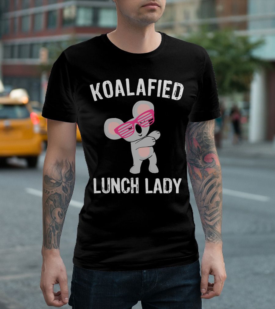 Koalafied Lunch Lady Funny Dabbing Koala With Sunglasses T-Shirt