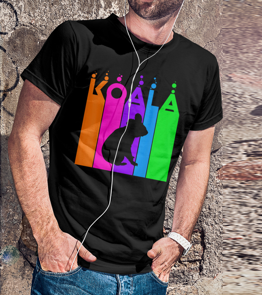 Koala Silhouette Rainbow Stripes Animal Lover T-Shirt
