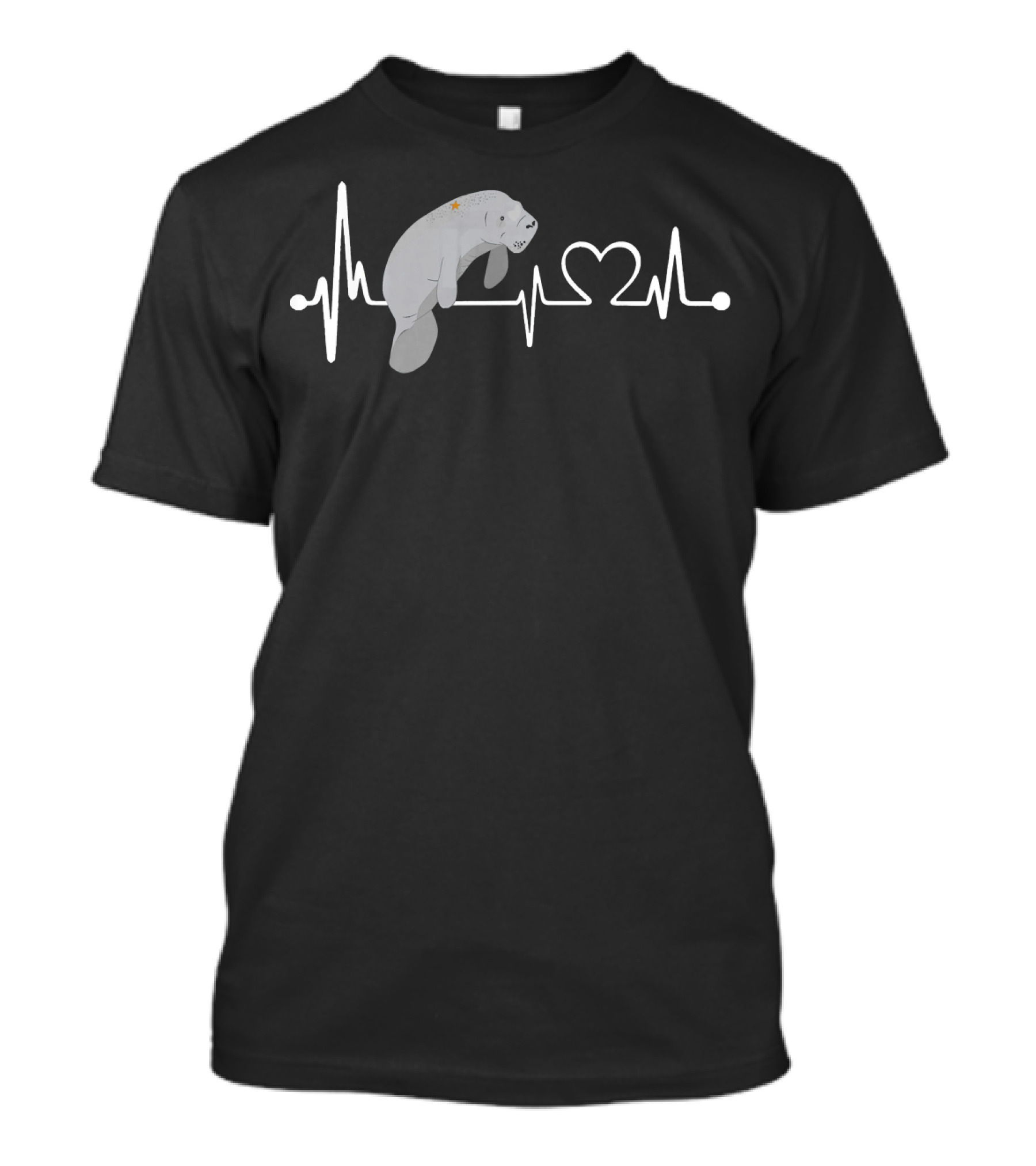 Manatee Heartbeat With Heart And Pulse Line T-Shirt