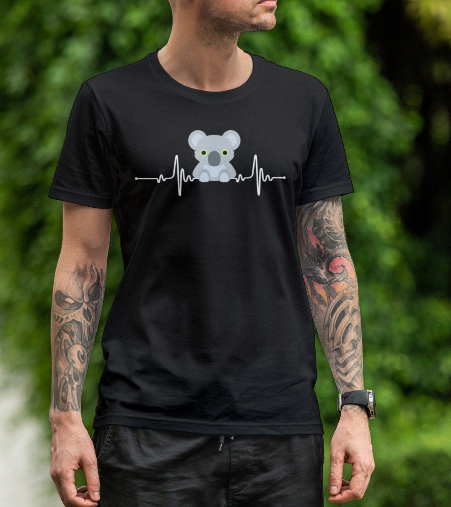 Heartbeat Love Koalas Iconic Symbol I Love Koalas T-Shirt