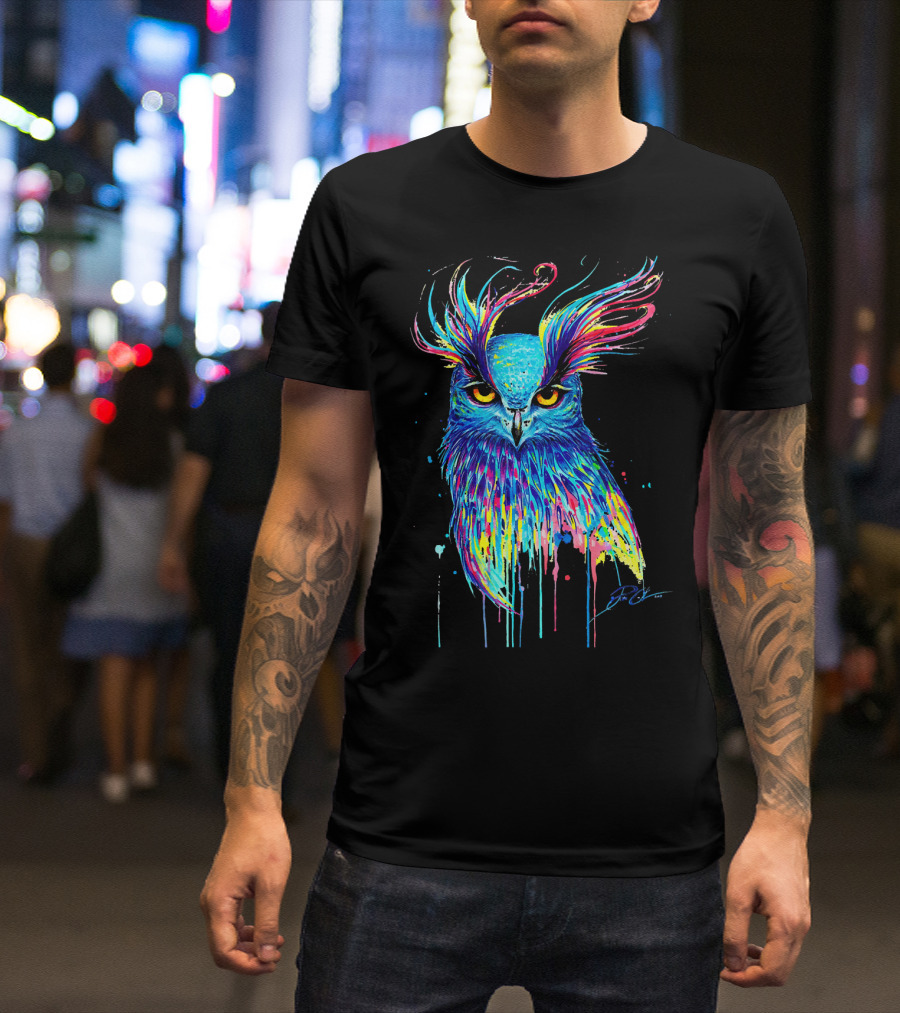 Owl Lover Rainbow Ornit Vibrant Colorful Owl T-Shirt